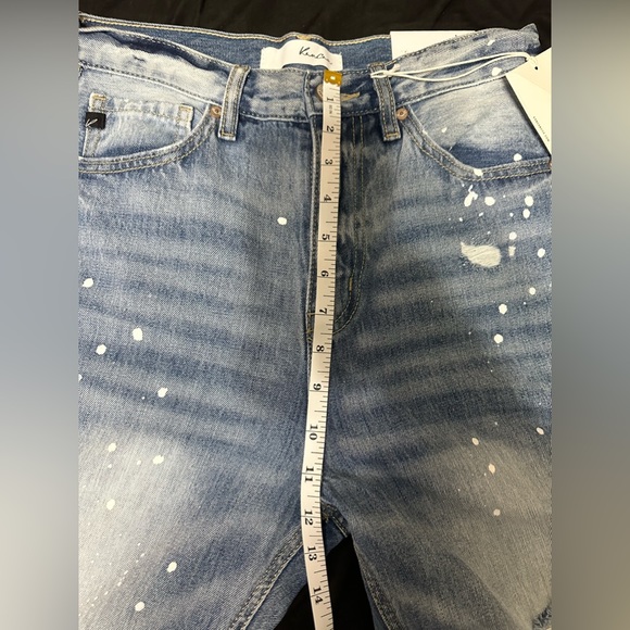 Kancan Distressed Straight Fit Paint Splattered High Rise Jeans Size 1/ 24 - Picture 7 of 7
